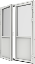 Original Alu 100, altanpardörr med fyllning utsida öppen