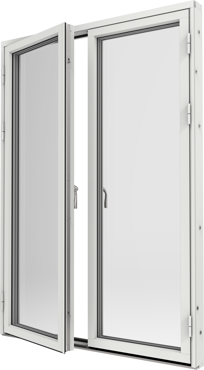 Original Alu 100 och Precision, Altanpardörr helglasad utsida öppen