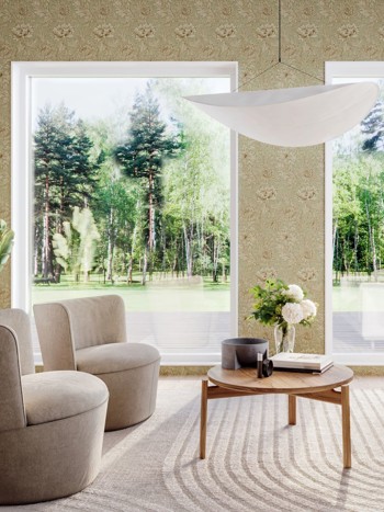 Stort vitt panoramafönster